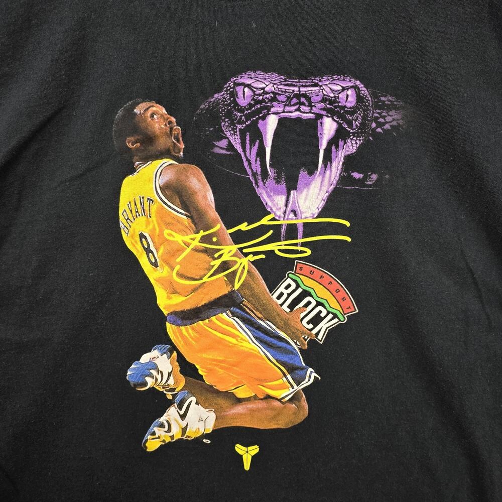 Kobe Bryant Shirt XL Support Black LA Lakers Basketball Slam Dunk NBA Graphic - Picture 3 of 7
